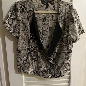 Snakeskin silk top